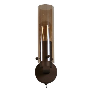 Searchlight - Wall light SWEDEN 1xE27/60W/230V Brown/Smoked
