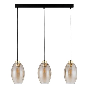 SEBO cable-hung pendant light 3xE27/15W/230V black/smoked beige