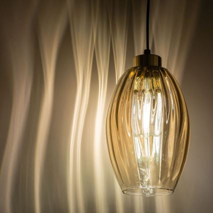 SEBO LED Pendant Light on Cable 1xE27/15W/230V Black/Smoky Beige
