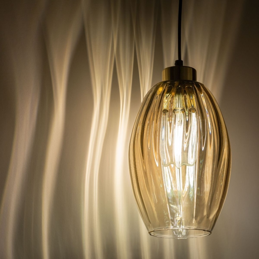 SEBO LED Pendant Light on Cable 1xE27/15W/230V Black/Smoky Beige