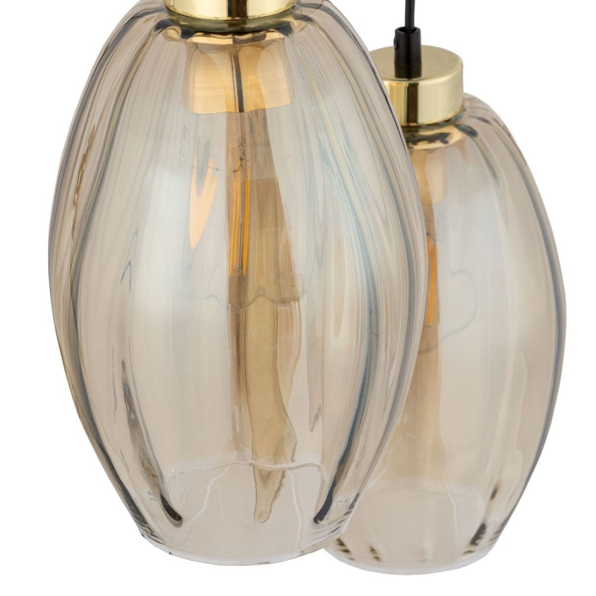 SEBO LED pendant on cable 3xE27/15W/230V black/smoky beige
