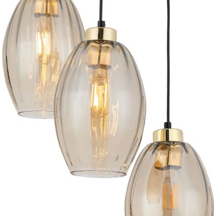 SEBO LED pendant on cable 3xE27/15W/230V black/smoky beige