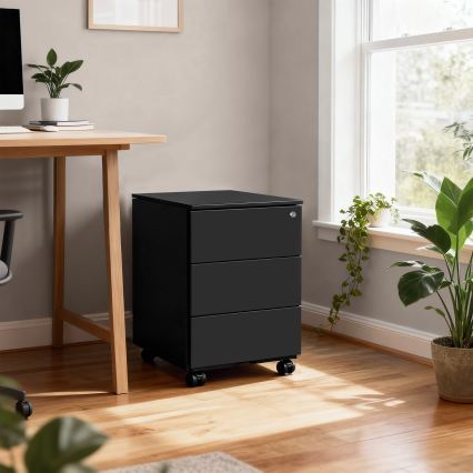 SECURIO Office Mobile Pedestal, Black