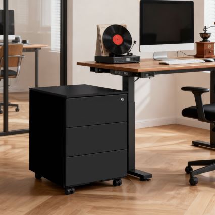 SECURIO Office Mobile Pedestal, Black