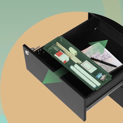 SECURIO Office Mobile Pedestal, Black