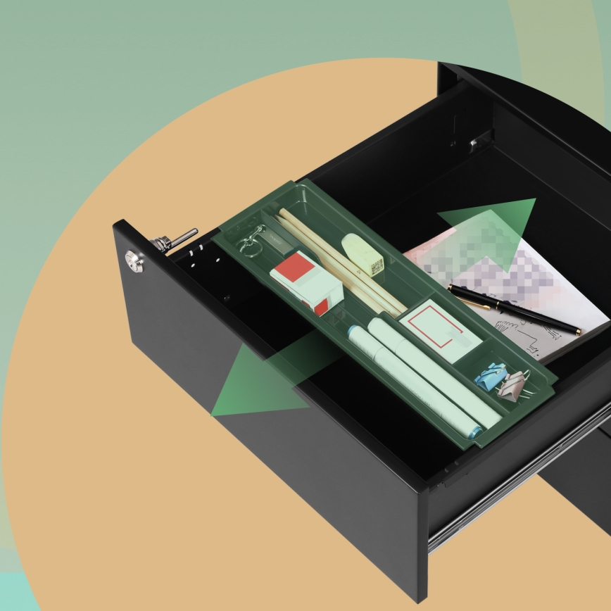 SECURIO Office Mobile Pedestal, Black