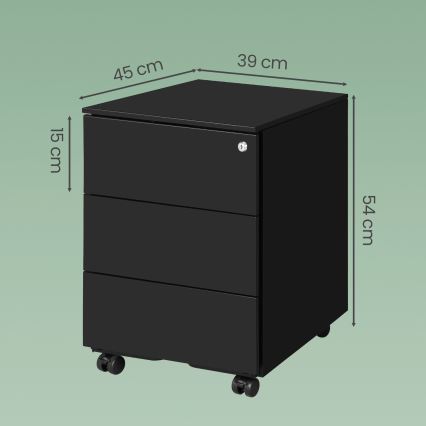 SECURIO Office Mobile Pedestal, Black