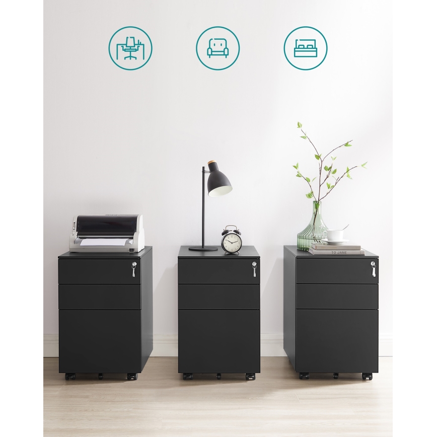 SECURIO Office Pedestal, Black
