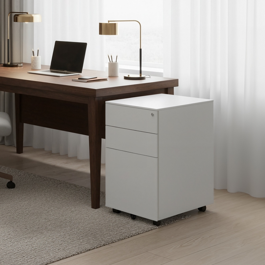 SECURIO Office Pedestal, White