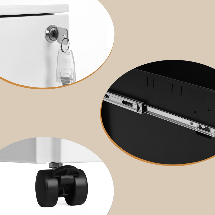 SECURIO Office Pedestal, White