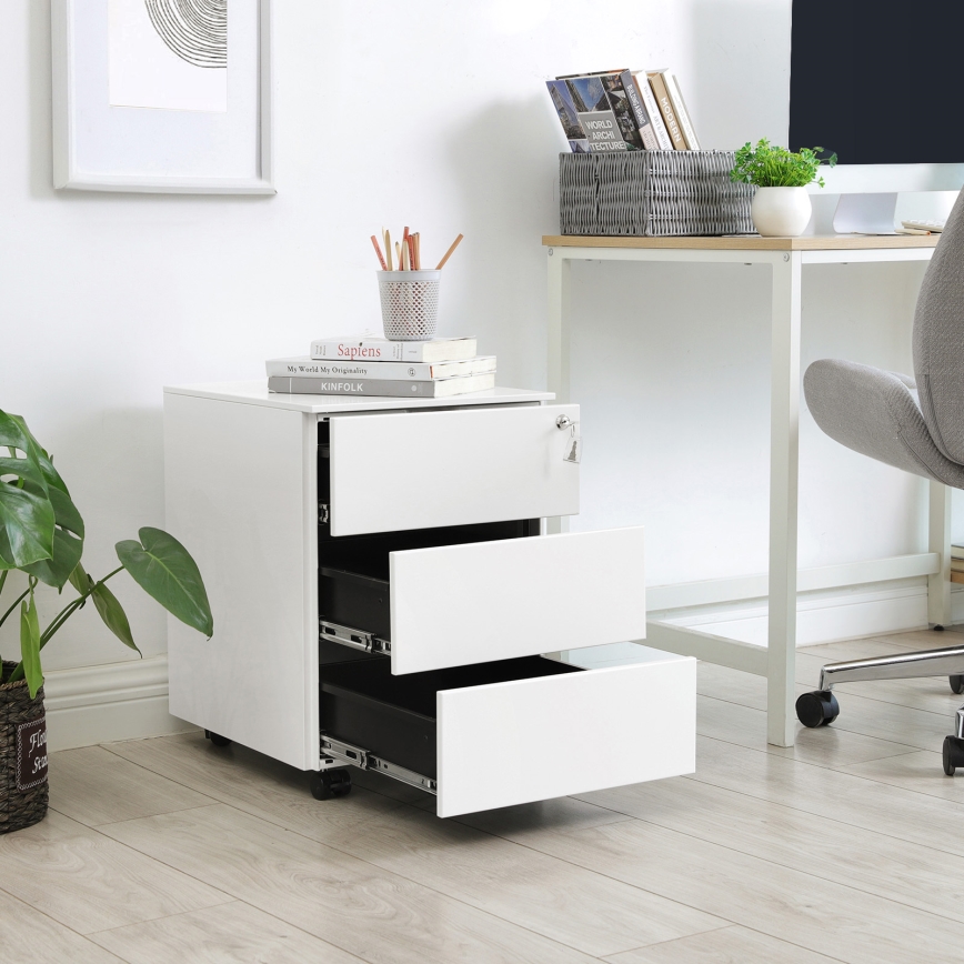 SECURIO Office Pedestal, White