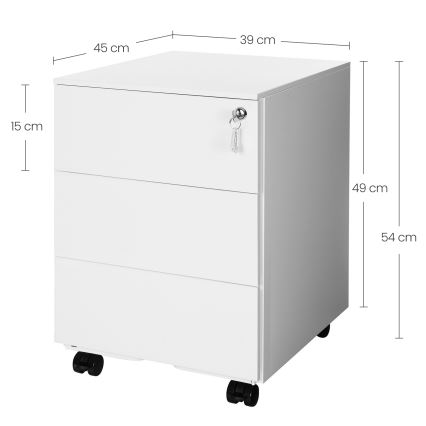 SECURIO Office Pedestal, White