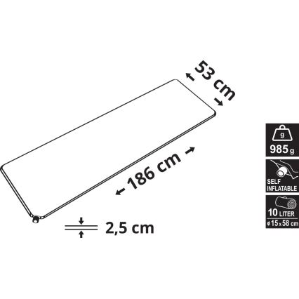 Self-inflating camping mat blue