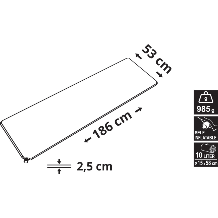 Self-inflating camping mat blue