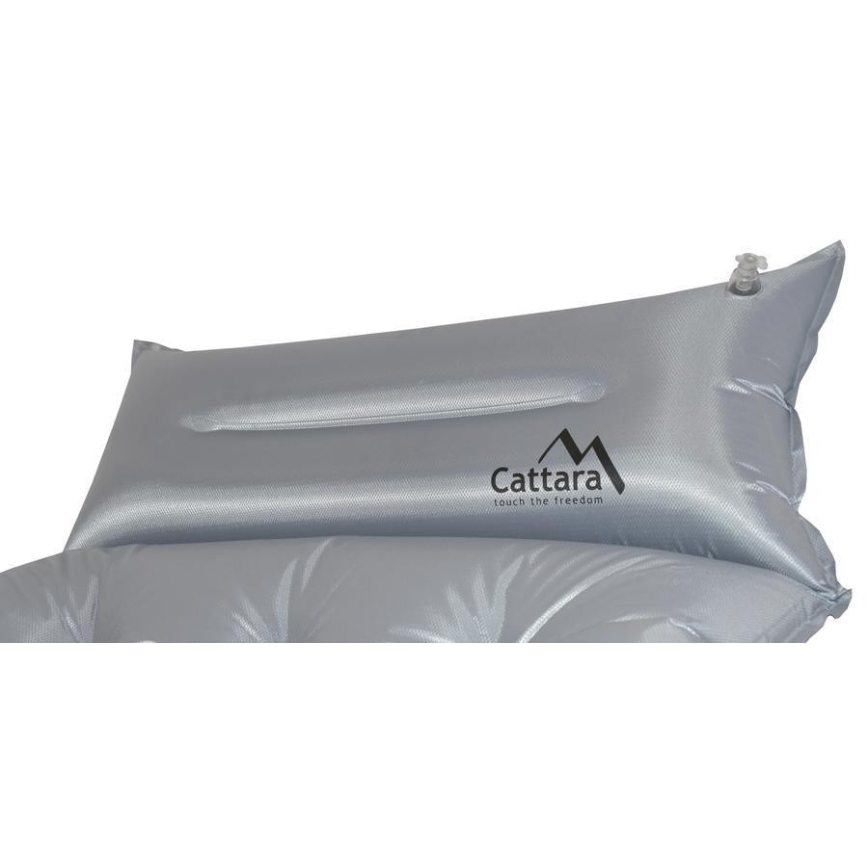 Self-inflating mat with a pillow 180x66 cm grey