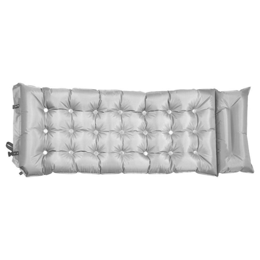Self-inflating mat with a pillow 180x66 cm grey