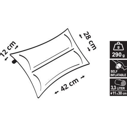 Self-inflating pillow blue