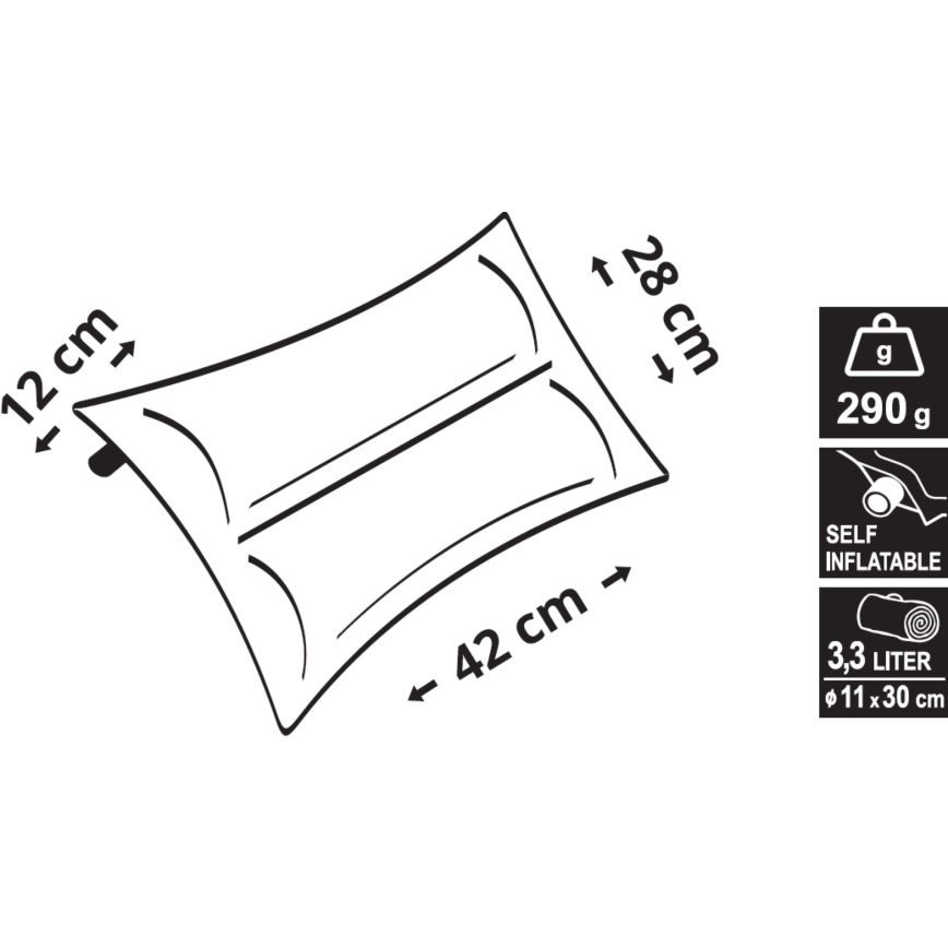 Self-inflating pillow blue