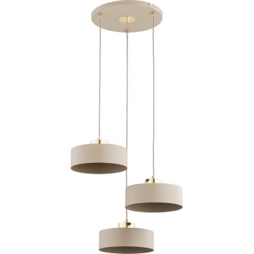 SELIA Pendant Light on Cord 3xE27/15W/230V Beige/Gold