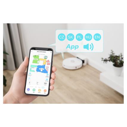 Sencor - 2-in-1 Robot Vacuum with Mop, 50 W / 5000 mAh, Wi-Fi, White + Remote Control