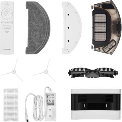 Sencor - 2-in-1 Robot Vacuum with Mop, 50 W / 5000 mAh, Wi-Fi, White + Remote Control