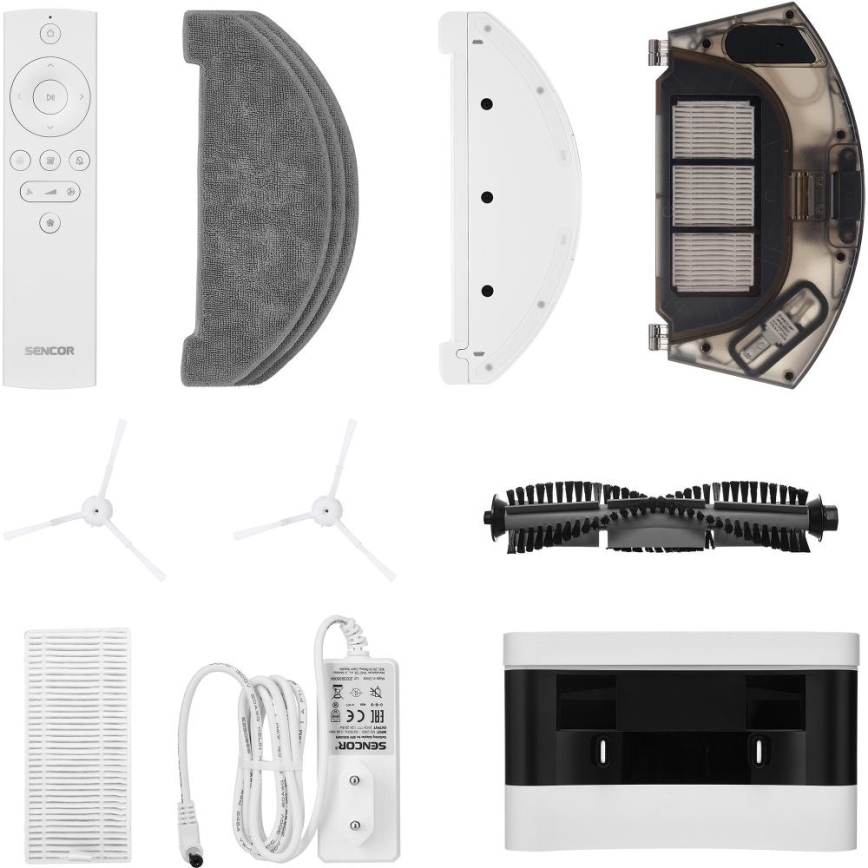 Sencor - 2-in-1 Robot Vacuum with Mop, 50 W / 5000 mAh, Wi-Fi, White + Remote Control