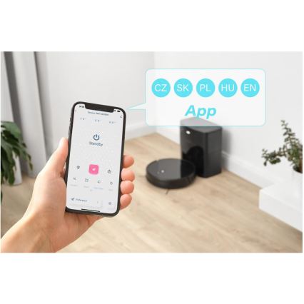 Sencor - 2-in-1 Robot Vacuum and Mop, 16 W / 2600 mAh, Wi-Fi, Black + Remote Control