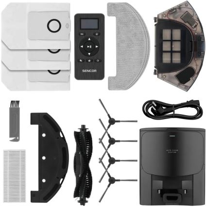 Sencor - 2-in-1 Robot Vacuum and Mop, 16 W / 2600 mAh, Wi-Fi, Black + Remote Control