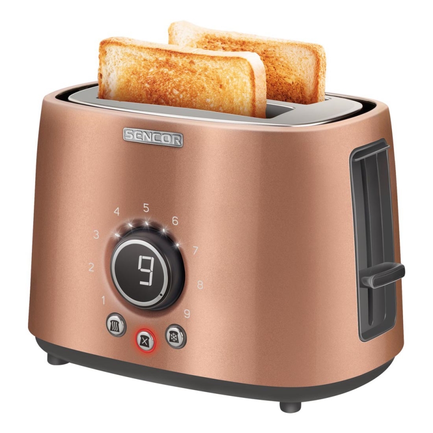 Sencor - 2-Slice Toaster with Warming Rack 1000W/230V, Copper