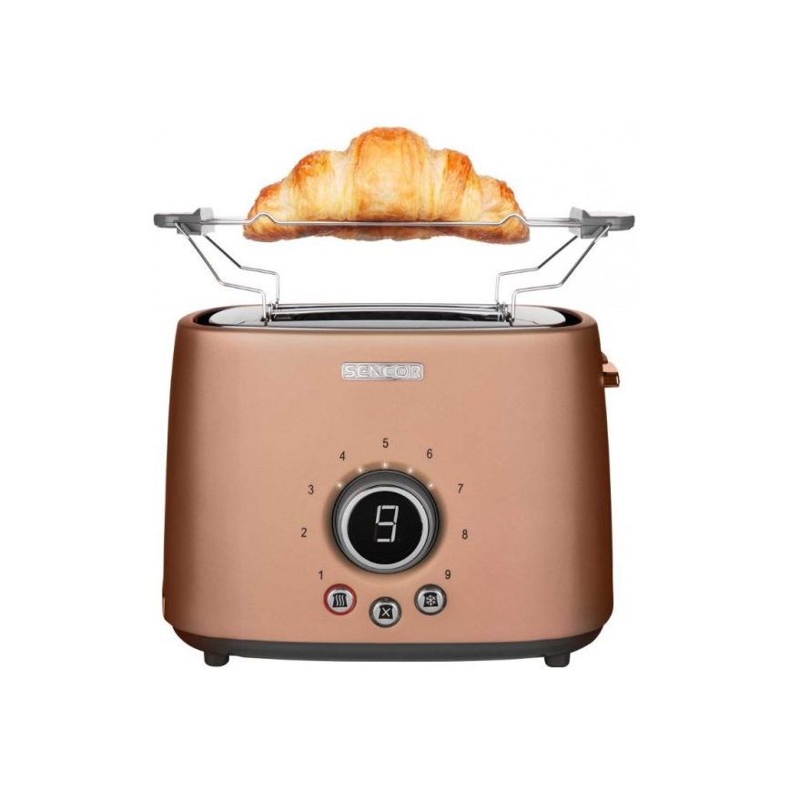Sencor - 2-Slice Toaster with Warming Rack 1000W/230V, Copper
