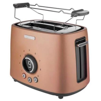 Sencor - 2-Slice Toaster with Warming Rack 1000W/230V, Copper