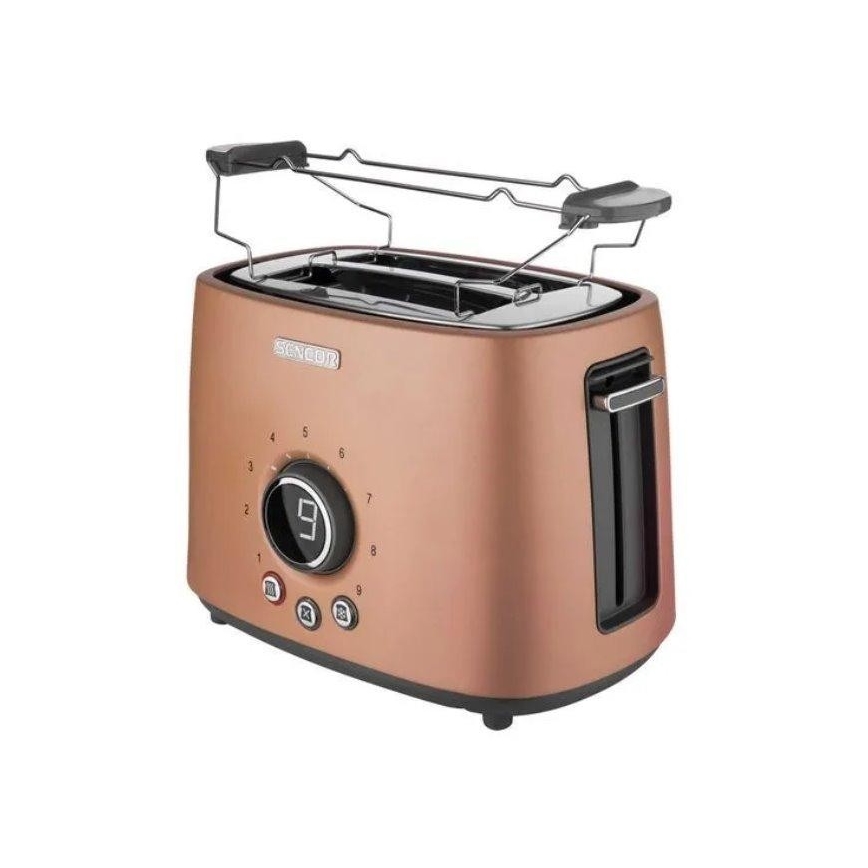 Sencor - 2-Slice Toaster with Warming Rack 1000W/230V, Copper
