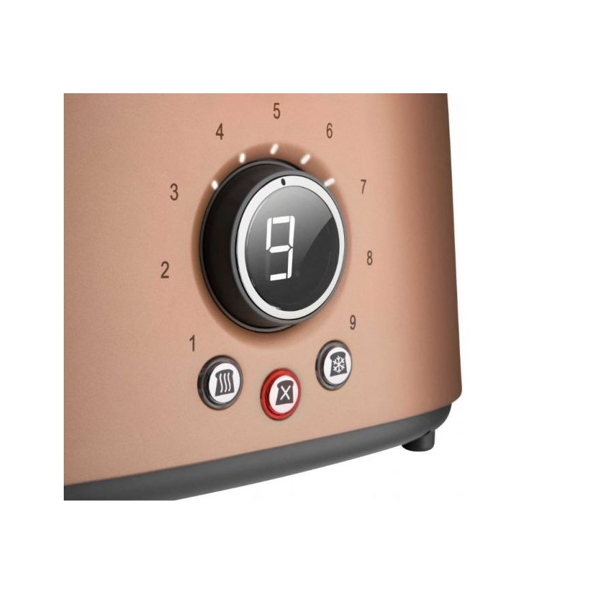 Sencor - 2-Slice Toaster with Warming Rack 1000W/230V, Copper