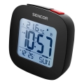 Sencor - Alarm clock with LCD display and thermometer 2xAAA black