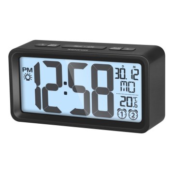 Sencor - Alarm clock with LCD display with thermometer 2xAAA black