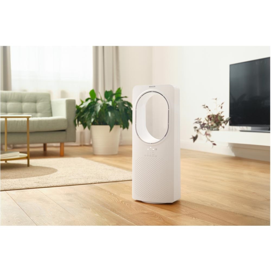 Sencor - Bladeless floor fan 50W/230V white + remote control