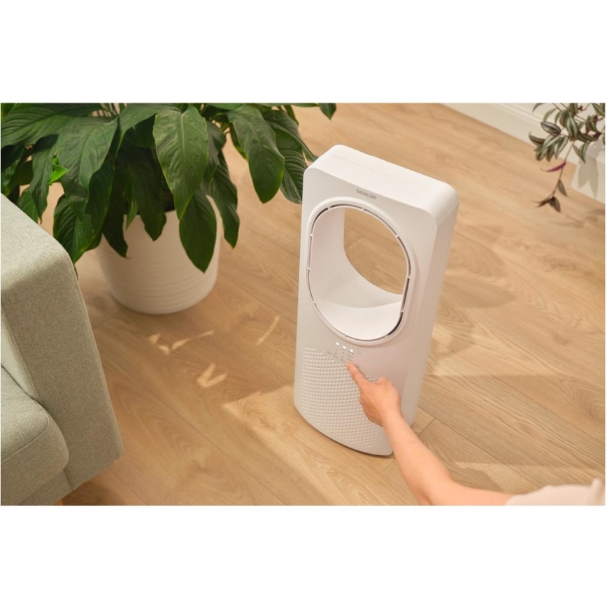 Sencor - Bladeless floor fan 50W/230V white + remote control