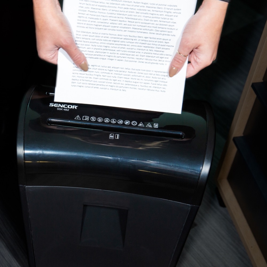 Sencor - CD and paper shredder A4 volume 14 l 230V black