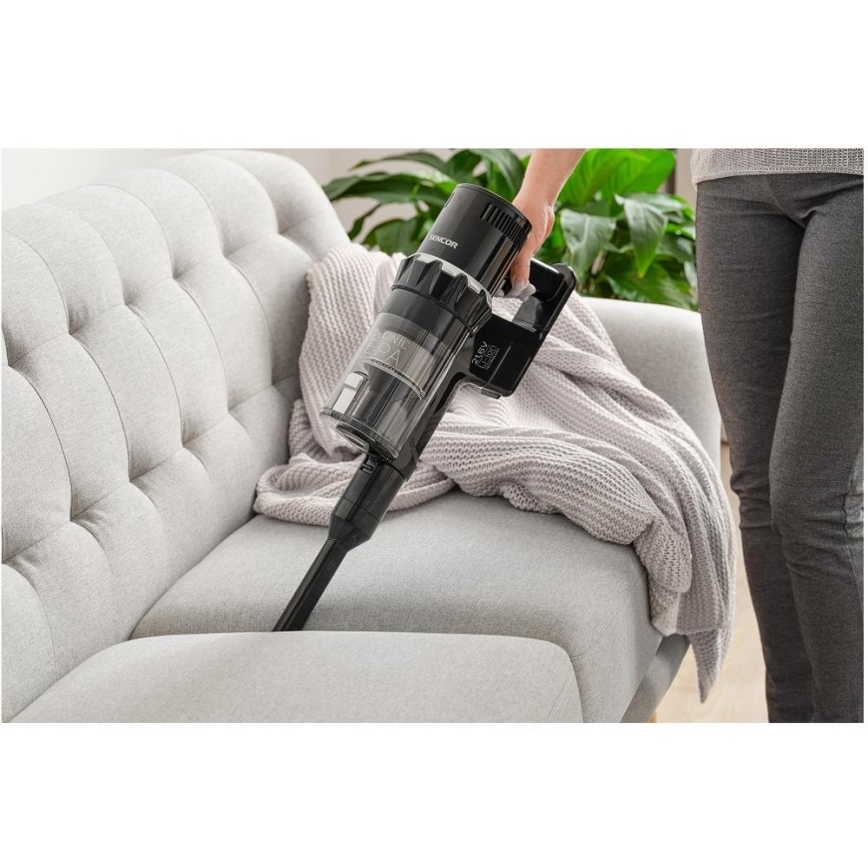 Sencor - Cordless stick vacuum cleaner 2in1 250W/2200 mAh black