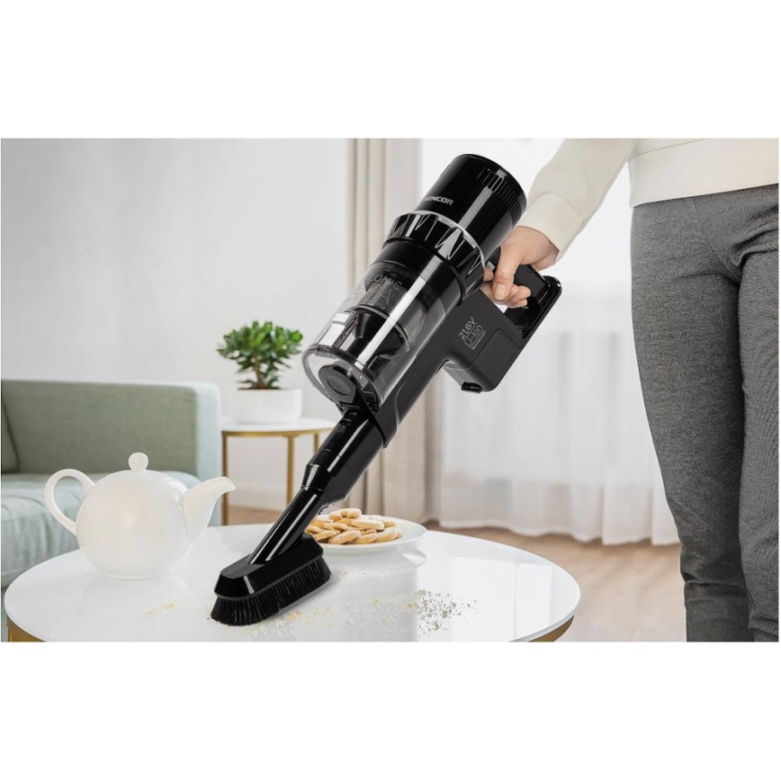 Sencor - Cordless stick vacuum cleaner 2in1 250W/2200 mAh black