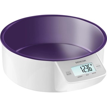 Sencor - Digital Kitchen Scale, 2x AAA, White/Purple