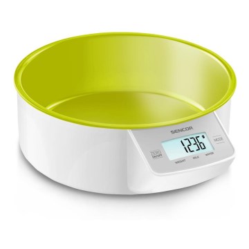 Sencor - Digital kitchen scale 2xAAA white/green