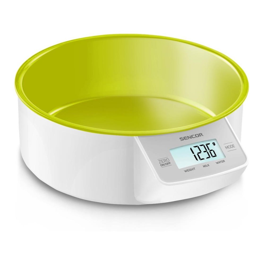 Sencor - Digital kitchen scale 2xAAA white/green