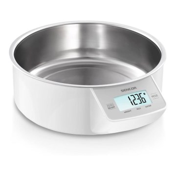 Sencor - Digital kitchen scale 2xAAA white/matte chrome