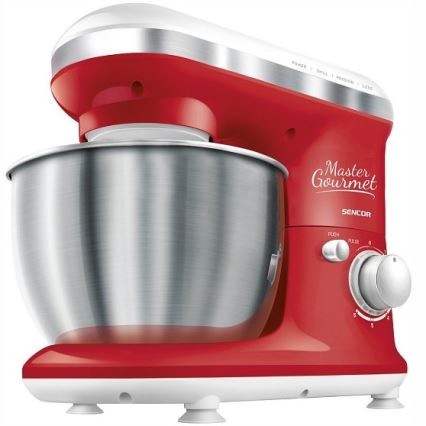 Sencor - Kitchen robot with a stainless steel bowl 600W/230V red