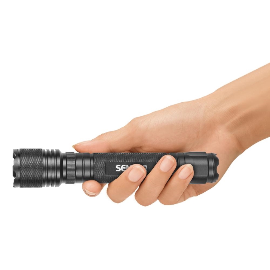 Sencor - LED Aluminum flashlight LED/5W/6xAAA IP44 black
