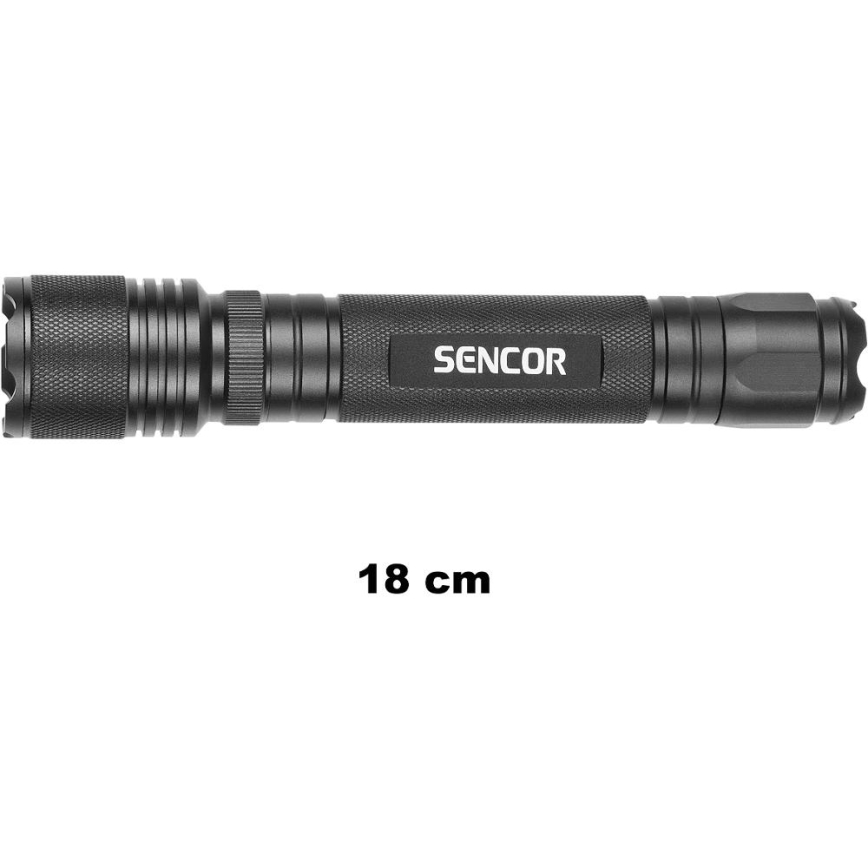 Sencor - LED Aluminum flashlight LED/5W/6xAAA IP44 black