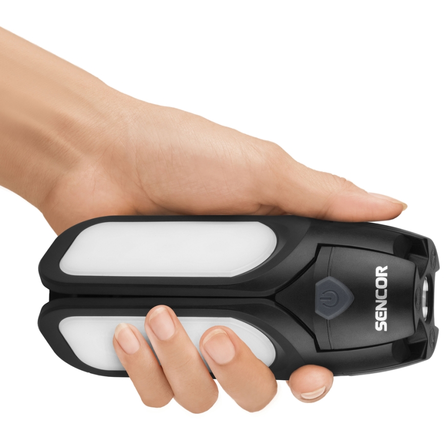 Sencor - LED Rechargeable camping flashlight with a solar panel LED/3W/1600 mAh IPX4