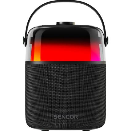 Sencor - LED RGB Speaker with wireless microphones 35W 8000 mAh + 2x 1800 mAh IPX5 black