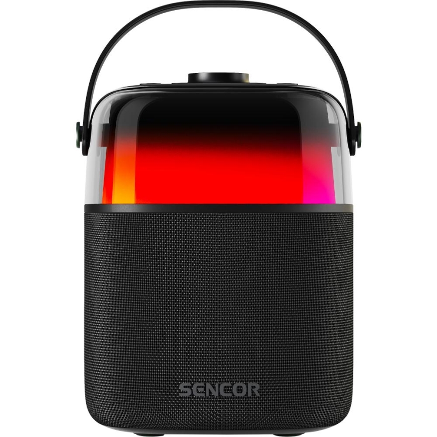 Sencor - LED RGB Speaker with wireless microphones 35W 8000 mAh + 2x 1800 mAh IPX5 black